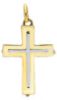 Picture of Double arch perforated Cross Pendant gr 1,3 Bicolour yellow white solid Gold 18k Unisex Woman Man