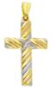 Picture of Decorated Straight Cross Pendant gr 1,45 Tricolor yellow white and rose Gold 18k Hollow Tube Unisex Woman Man