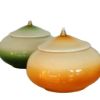 Immagine di Set 4 Lampade da altare olio e cera liquida 15 cm ceramica Deruta colori liturgici